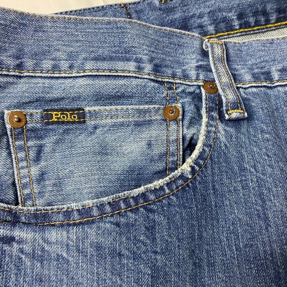 Polo Ralph Lauren Varick Slim Straight Jeans Men’s 38x34 Blue Denim Classic - Picture 3 of 11